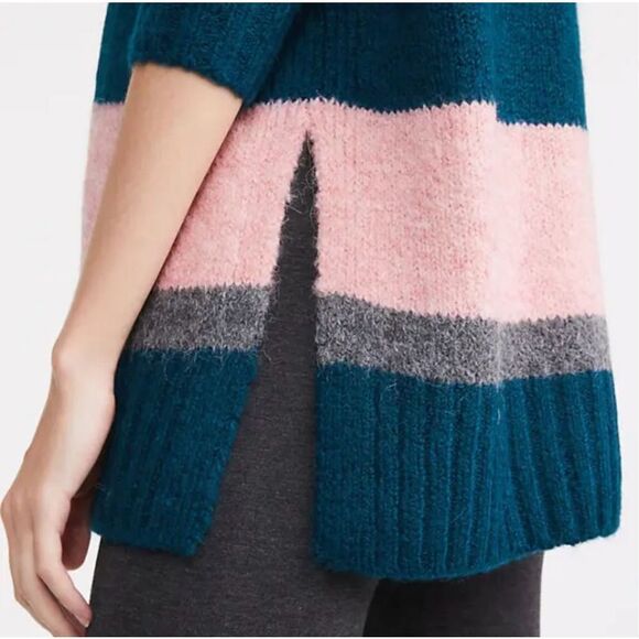 Lou & Grey Loft Women's Striped Plushfuzz Sweater size S alpaca/wool blend - Picture 2 of 10